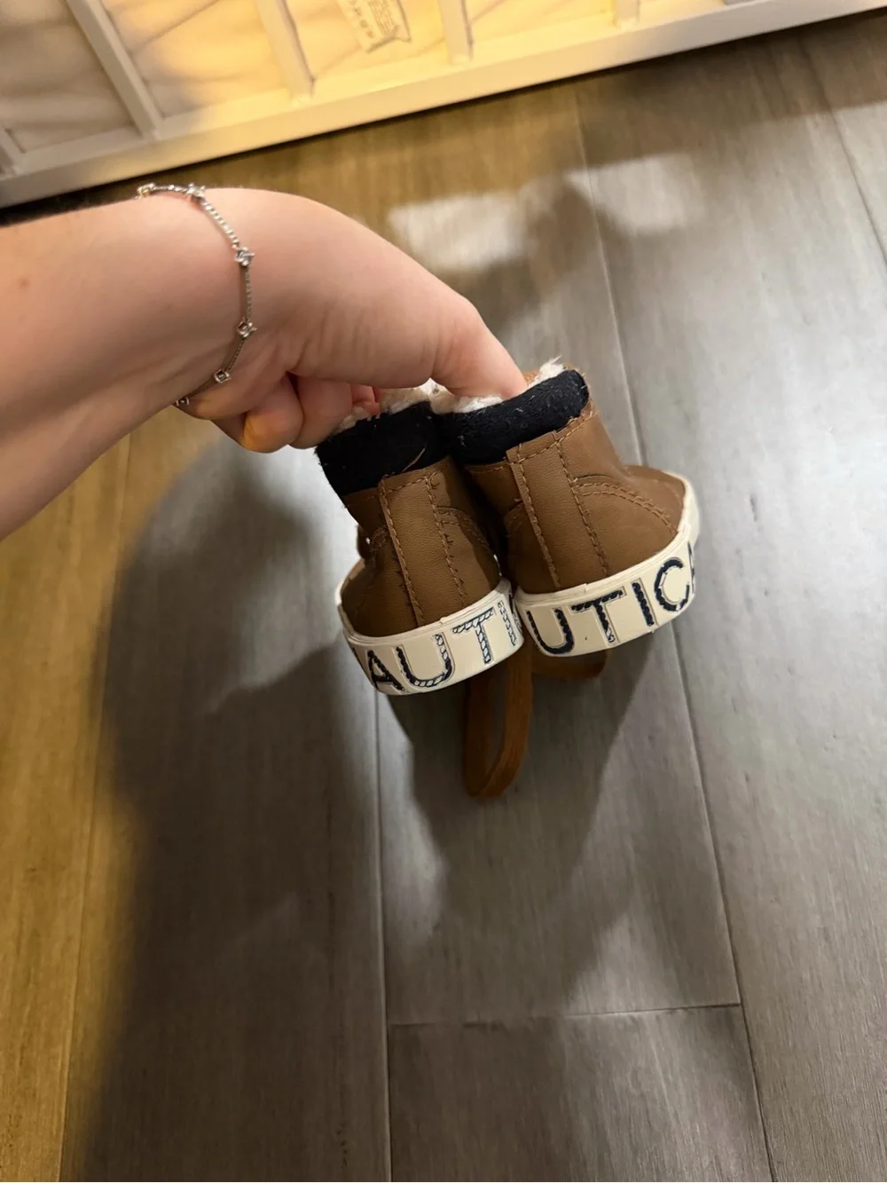 Nautica Kids Brown Faux-Fur Lined High-Top Boots